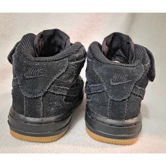 Nike Force 1 Mid LV8 (TD) Size 6c Black Gum 859338 002 High Top Kids - Picture 5 of 12